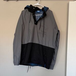 Climaproof Adidas  Striped Black and Gray Windbreaker